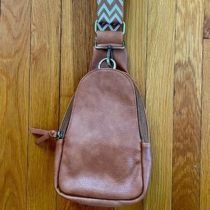 Anthropologie Liberty Sling Bag Brown Motif